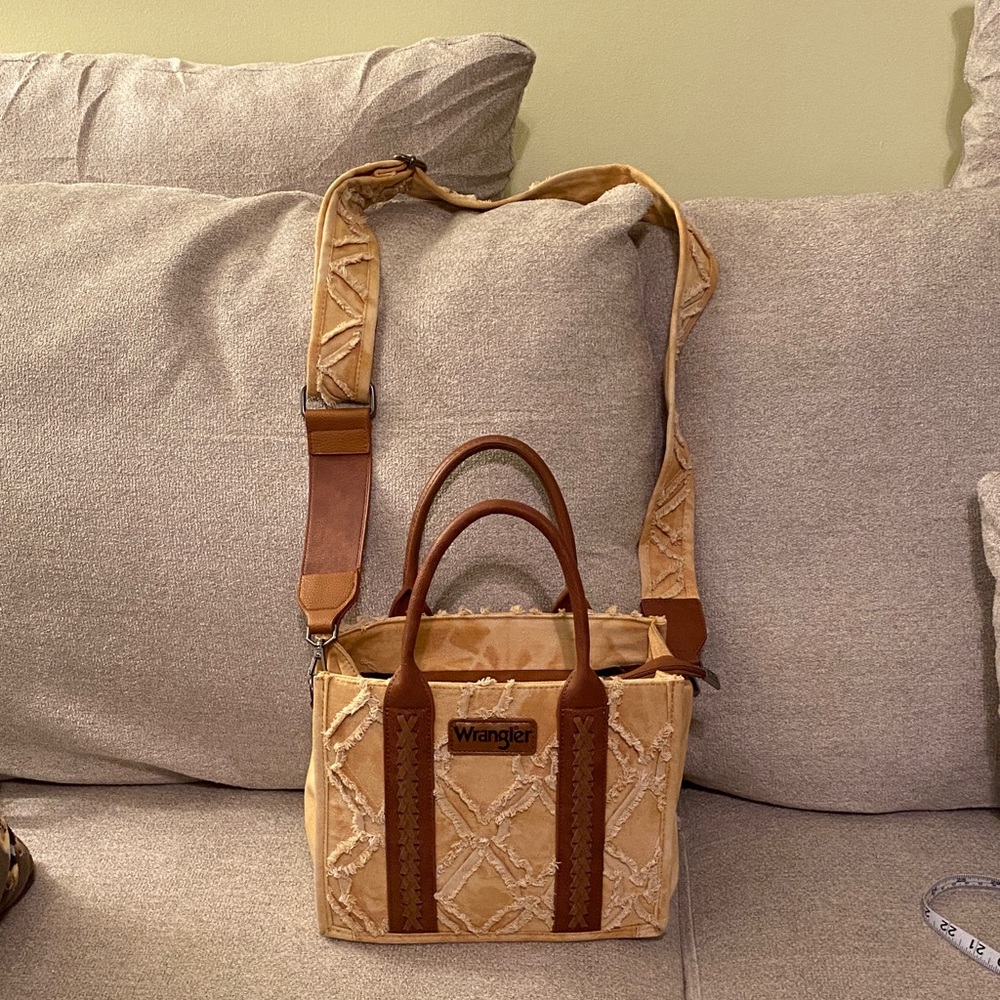 Wrangler Yellow and Brown Textured Crossbody Bag